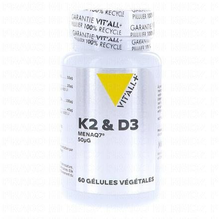 VIT'ALL+ K2 & D3 vitaMK7 50&micro;g 60 g&eacute;lules