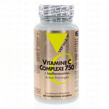 VIT'ALL+ Vitamine C Complexe 750 + bioflavono&iuml;des 60 comprim&eacute;s