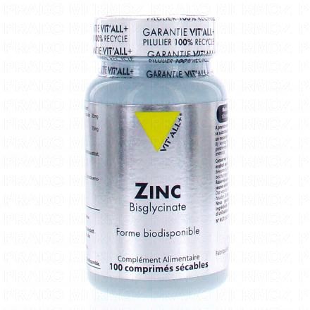 VIT'ALL+ Zinc bisglycinate 45mg x100 comprim&eacute;s