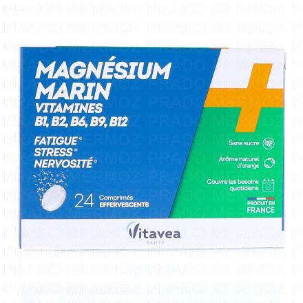 VITAVEA Magn&eacute;sium Marin + vitamines B1 B2 B6, B9, B12 comprim&eacute;s effervescents x24
