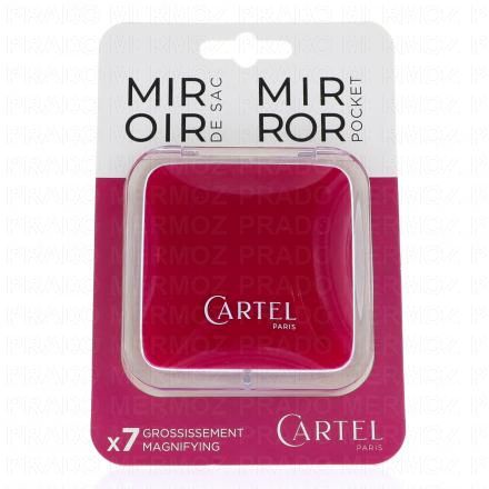 VITRY Cartel - Miroir de sac grossissant x7 (carr&eacute; framboise)