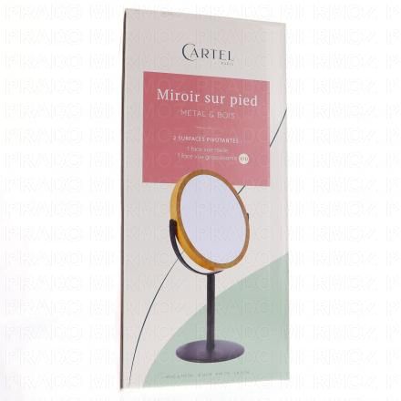 VITRY Cartel - Miroir sur Pied M&eacute;tal & Bois Grossissement x10