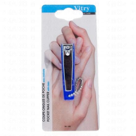 VITRY Nail Care - Coupe ongles de poche avec cha&icirc;nette