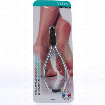 VITRY Foot Care - Pince &agrave; ongles podologue double bec