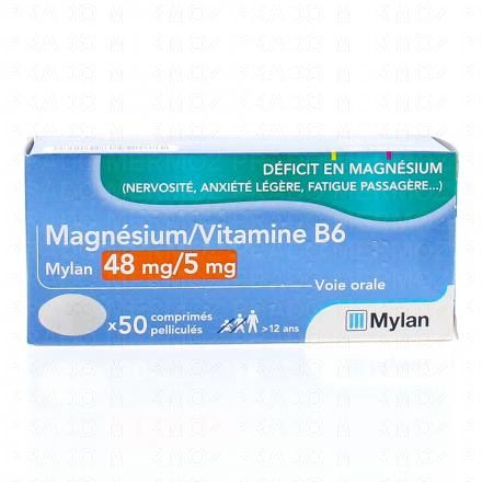 MYLAN Magnésium 48mg / Vitamine B6 5mg x50 comprimés