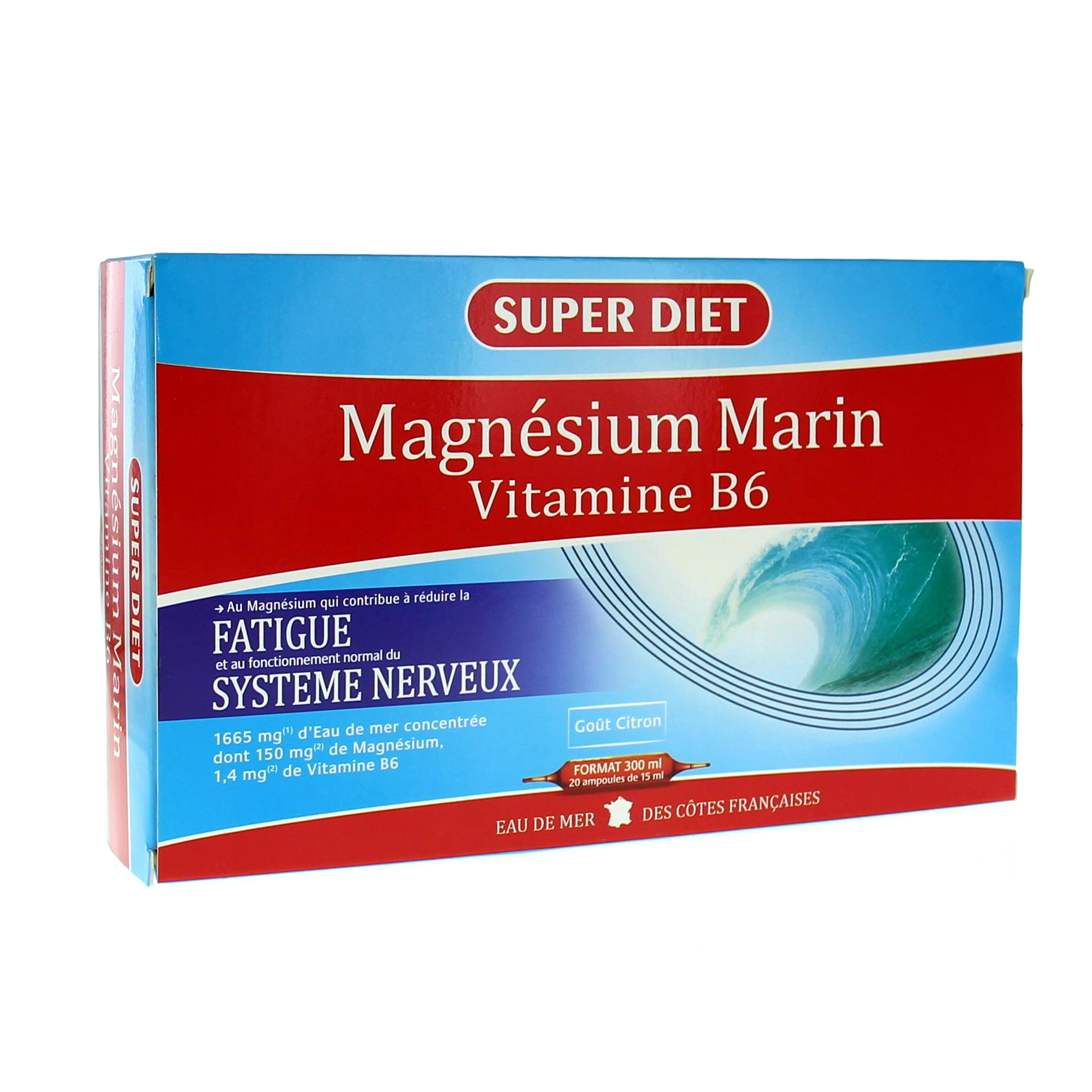 SUPERDIET Magnésium marin/Vitamine B6 ampoules 20x15ml Pharmacie en