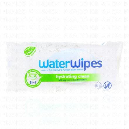 WATERWIPES Lingettes Hydratantes &agrave; l'Aloe Vera x60