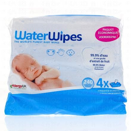 WATERWIPES Lingettes bébé (4 paquets de 60 lingettes)