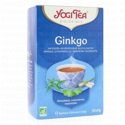 YOGI TEA Ginkgo Infusion ayurv&eacute;dique bio x17 sachets