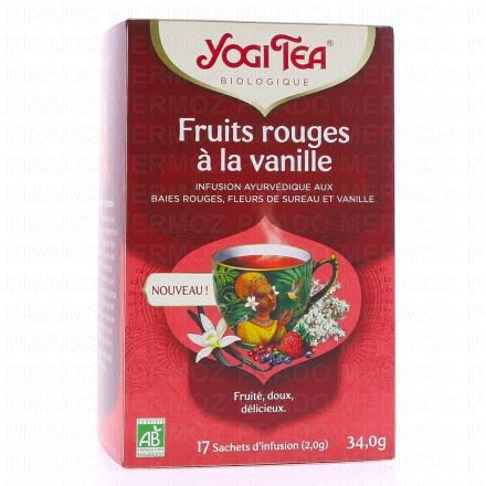 YOGI TEA Infusion Fruits Rouges &agrave; la Vanille bio x17 sachets