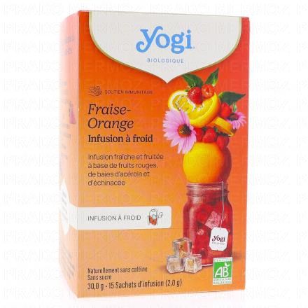 YOGI TEA Infusions &agrave; Froid Fraise Orange Bio x15 sachets