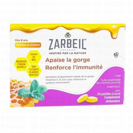 ZARBEIL Apaise la gorge et renforce l'immunit&eacute; x24 pastilles