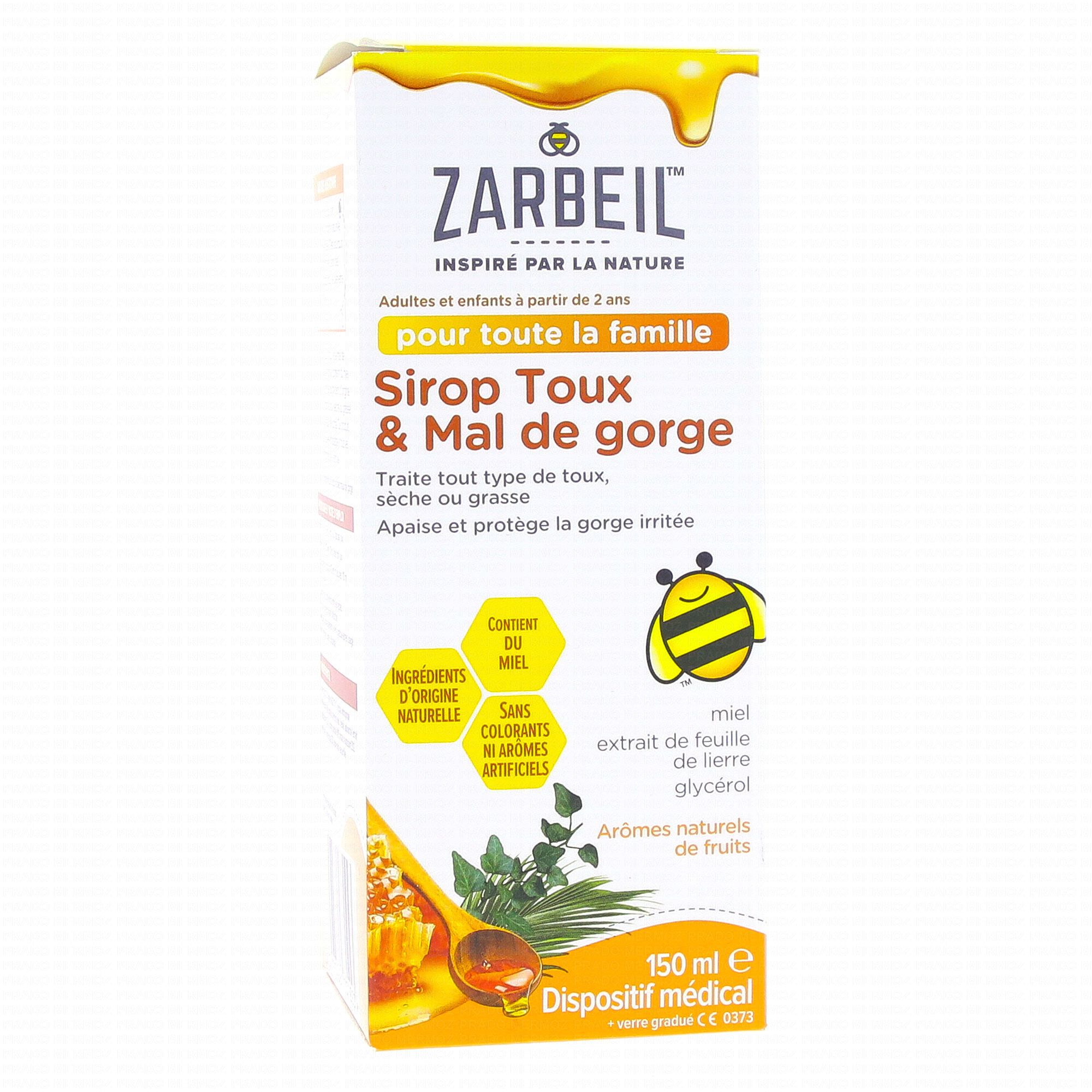 ZARBEIL Sirop toux et mal de gorge 150ml - Pharmacie Prado Mermoz