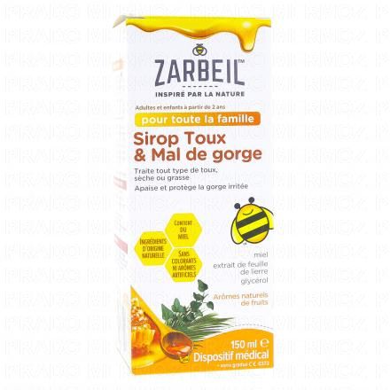 ZARBEIL Sirop toux et mal de gorge 150ml