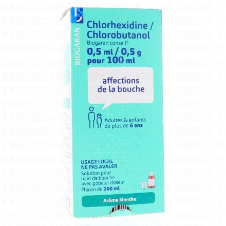 BIOGARAN Chlorhexidine/chlorobutanol Affections de la bouche 200ml