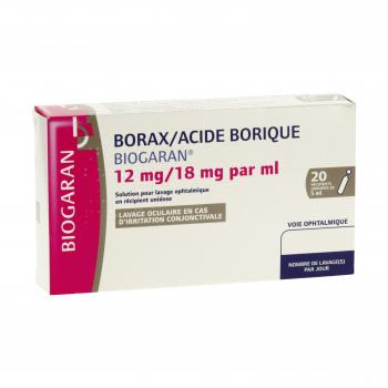 BIOGARAN Borax/acide borique 12mg / 18mg par ml