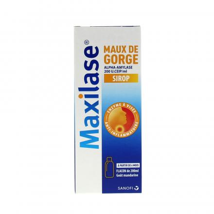 Maxilase maux de gorge alpha-amylase 200 u.ceip/ml