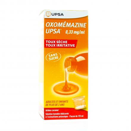 OXOMEMAZINE UPSA 0.33mg/ml sirop toux sèche sans sucre flacon 125ml