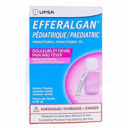 EFFERALGANmed Pédiatrique Paracétamol 30mg/ml solution buvable UPSA (90ml)