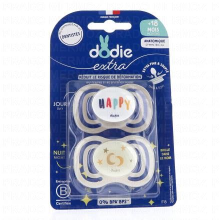 DODIE Extra - Sucette Anatomique jour/nuit Duo +18mois