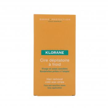 KLORANE Amande douce - Cire d&eacute;pilatoire &agrave; froid visage / zone sensible 6 bandes