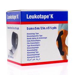 BSN MEDICAL Leukotape k - Bande taping de kinéologie 5cm x 5m noir