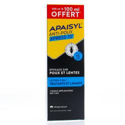 APAISYL Poux anti-poux Xpress 15' + peigne flacon 300ml