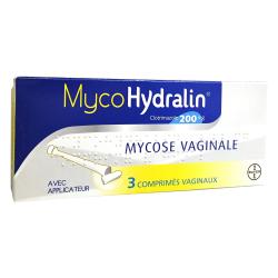 Myco hydralin comprimés 3 comprimés avec applicateur boîte de 3 comprimés