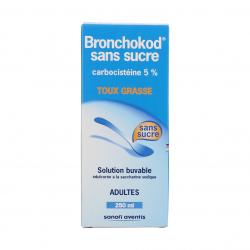 Bronchokod sans sucre adultes 5 pour cent flancon de 250 ml