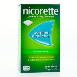 NICORETTE Menthe fraîche 2 mg sans sucre boîte de 105 gommes