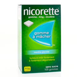 NICORETTE Menthe glaciale 4 mg sans sucre boîte de 105 gommes