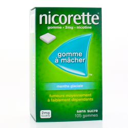 NICORETTE Menthe glaciale 2 mg sans sucre boîte de 105 gommes