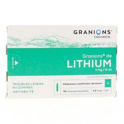 GRANIONS de Lithium 1 mg/ 2 ml boîte de 30 ampoules
