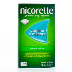 NICORETTE Menthe fraîche 2 mg sans sucre boîte de 30 gommes