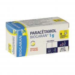 BIOGARAN Paracétamol 1g tube de 8 comprimés