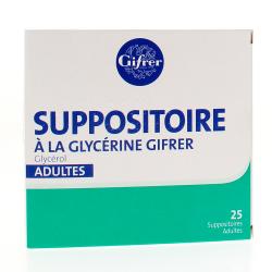 GIFRER Suppositoire à la glycérine adultes boîte de 25 suppositoires