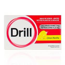 DRILL Citron menthe boîte de 24 pastilles