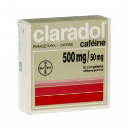 Claradol caféine 500 mg/50 mg effervescents boîte de 16 comprimés