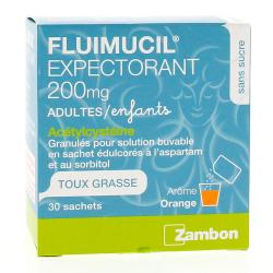Fluimucil 200 mg boîte de 30 sachets