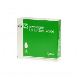 MERCK Suppositoires à la glycérine monot adultes sac de 25 suppositoires