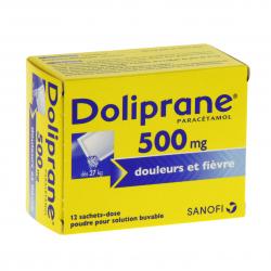 Doliprane 500 mg boîte de 12 sachets