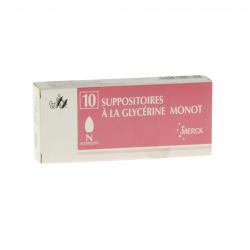 MERCK Suppositoires à la glycérine nourrissons monot boîte de 10 suppositoires