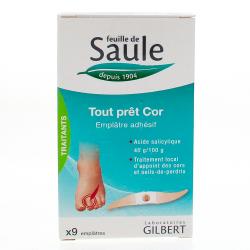 Feuille de saule tout prêt cor 40 g/100 g boîte de 9 emplâtres