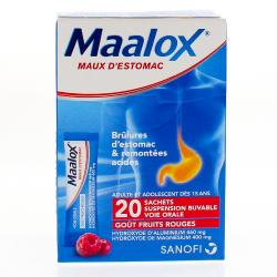 Maalox maux d'estomac fruits rouges boîte de 20 sachets-doses