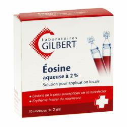 GILBERT Eosine aqueuse à 2 pour cent boîte de 10 récipients unidoses de 2ml