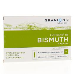 GRANIONS de Bismuth 2 mg/2 ml boîte de 10 ampoules