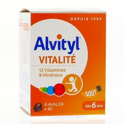 ALVITYL Vitalité - Comprimés vitamines et minéraux goût chocolat 40 comprimés