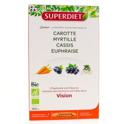SUPERDIET Quatuor vision carotte, myrtille, cassis, euphraise 20 ampoules de 15ml