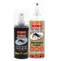 CINQ SUR CINQ Spray vêtement et tissus 100ml + Lotion anti-moustiques tropic 75ml