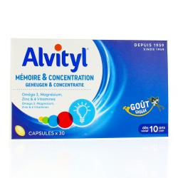 URGO Alvityl mémoire et concentration arôme vanille 30 gélules